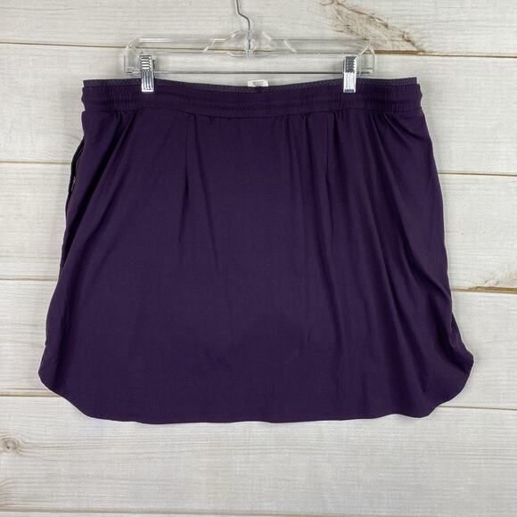 Members Mark Skort Womens XXL Purple Woven Trek Stretch Shorts Skirt Hiking - Picture 7 of 7